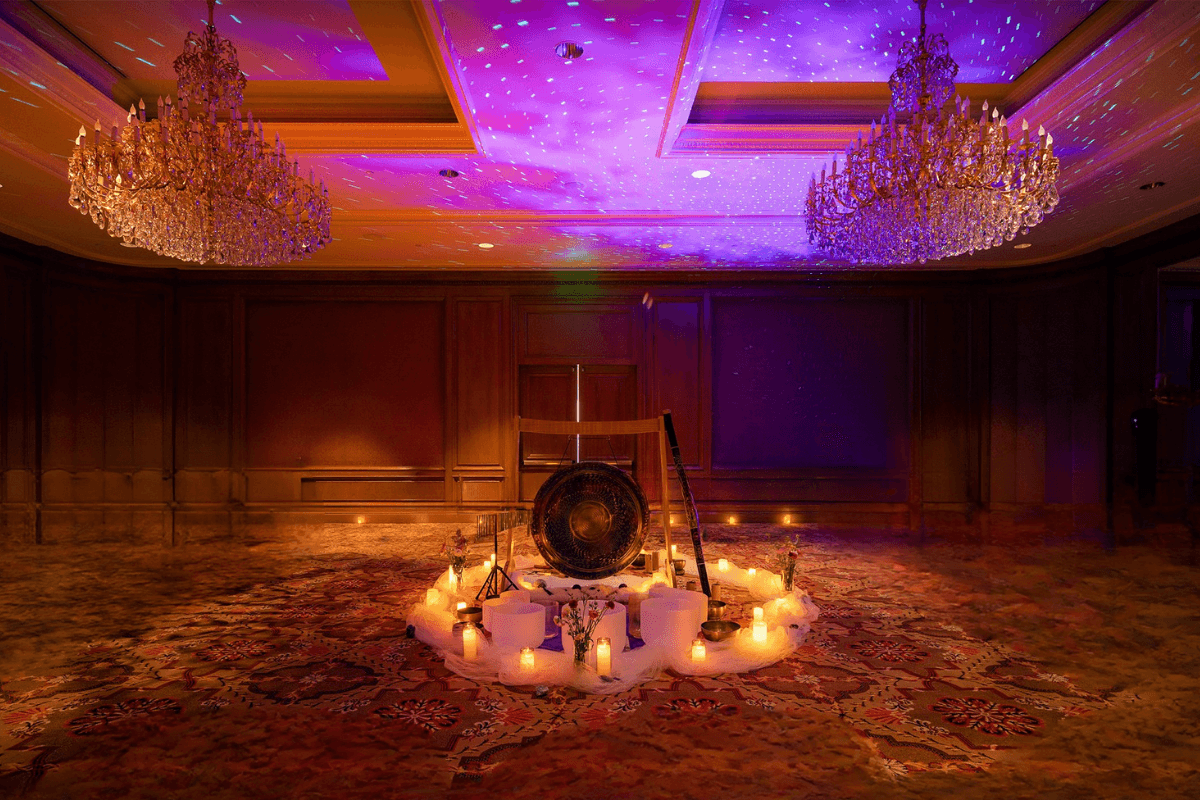 sound bath set up for Suite Serenity