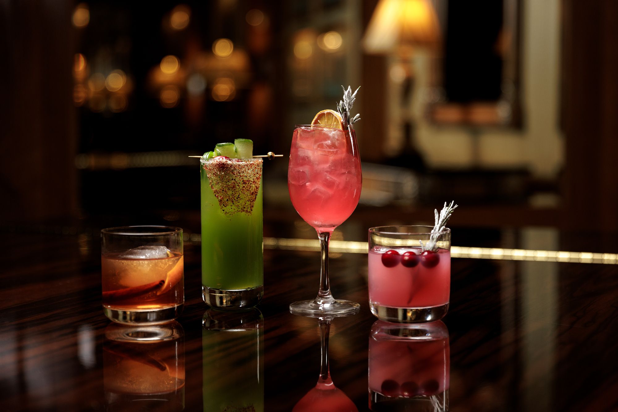 holiday themed cocktails offered at The Gibson Lounge