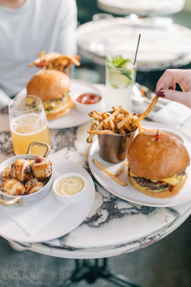 food and drinks on a table