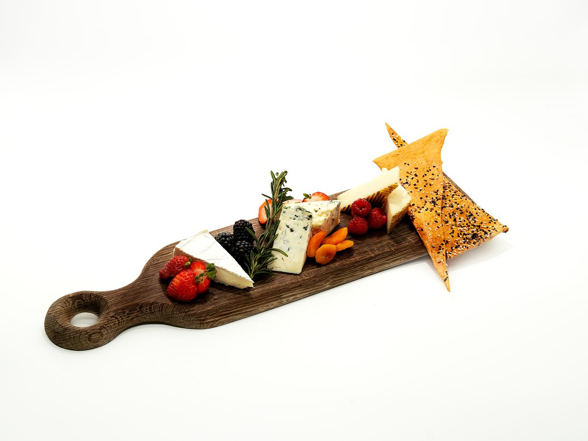 board of different cheeses