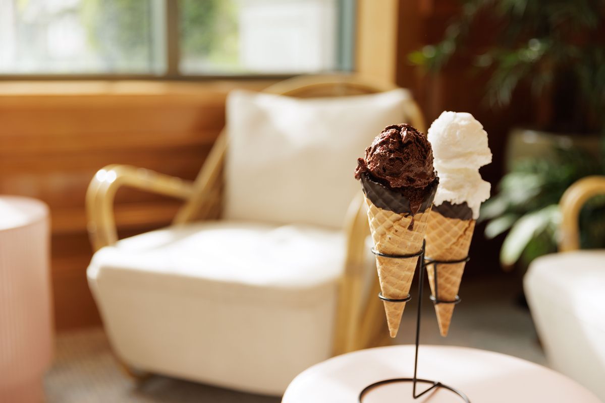 Ice cream cones at Bonne Vie