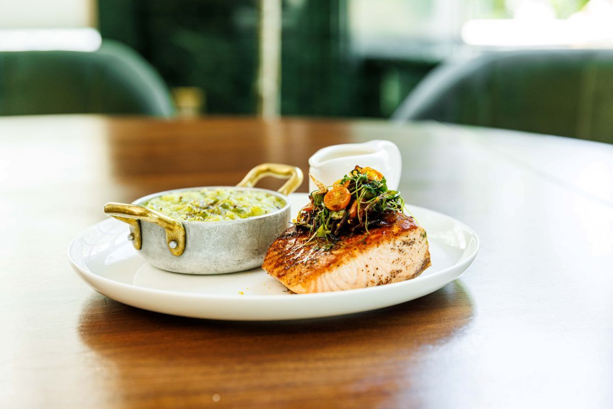 Plate of Scottish Salmon from Laurel Brasserie and Bar