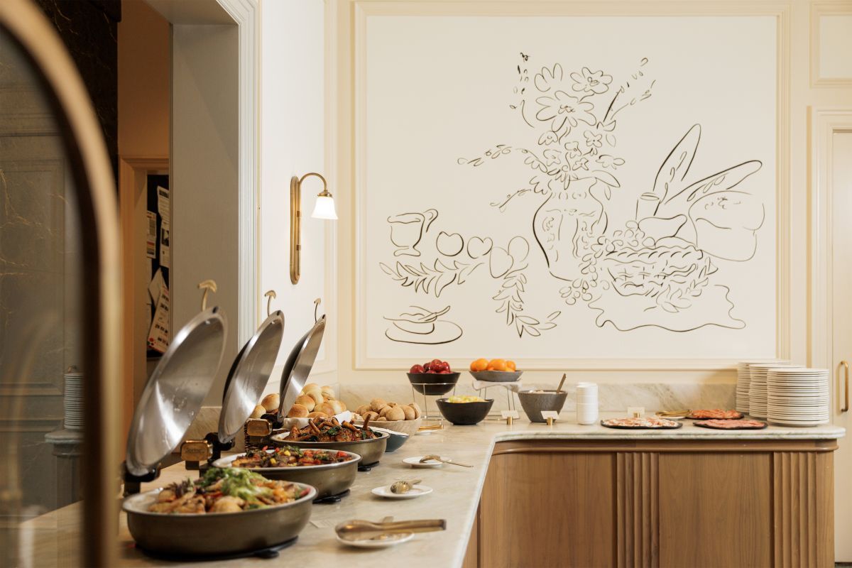 section of brunch buffet