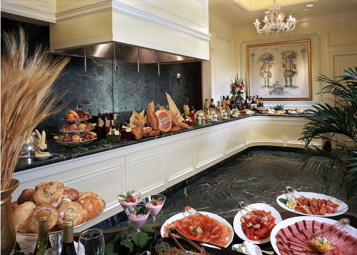 vintage photo of the lunch buffet