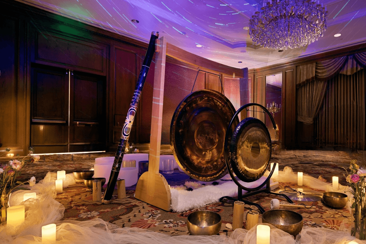 sound bath set up