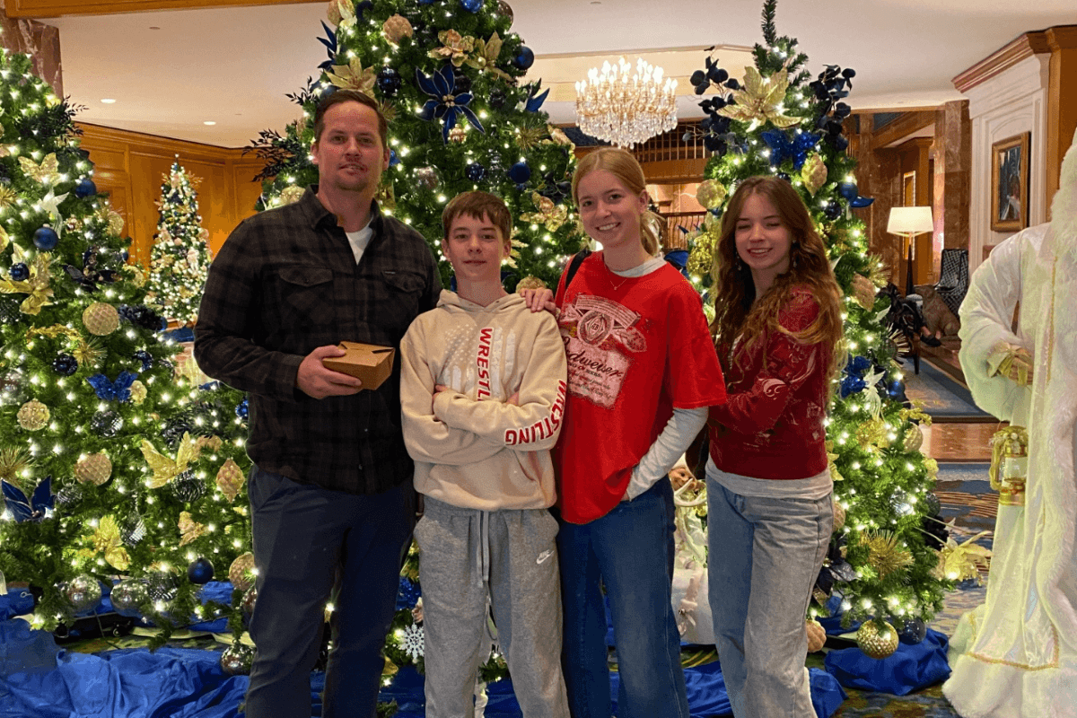 family posing for a photo
