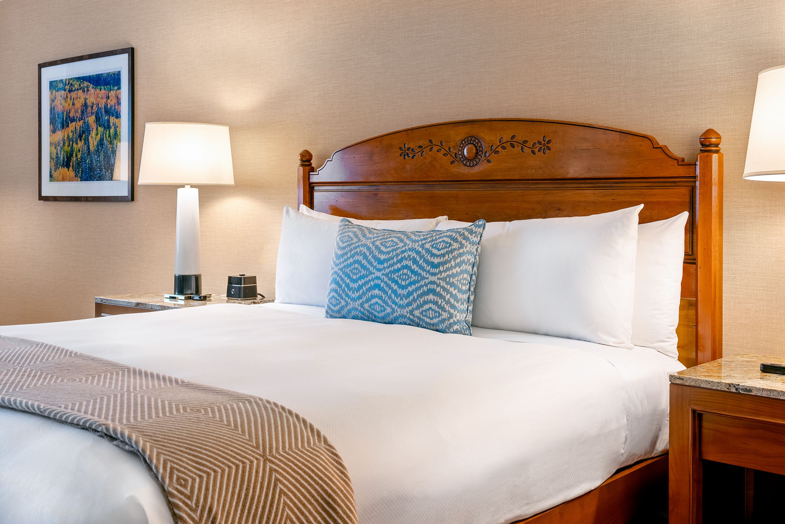 Little America Salt Lake City Garden Room with one King bed, couch, and desk