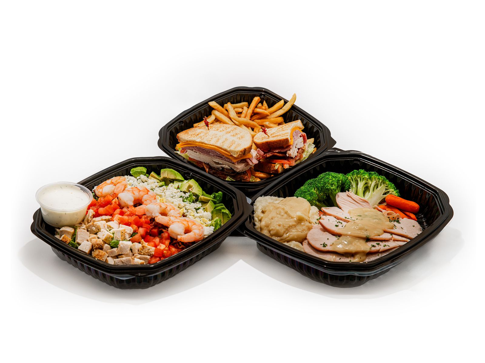 thanksgiving food in to-go packaging