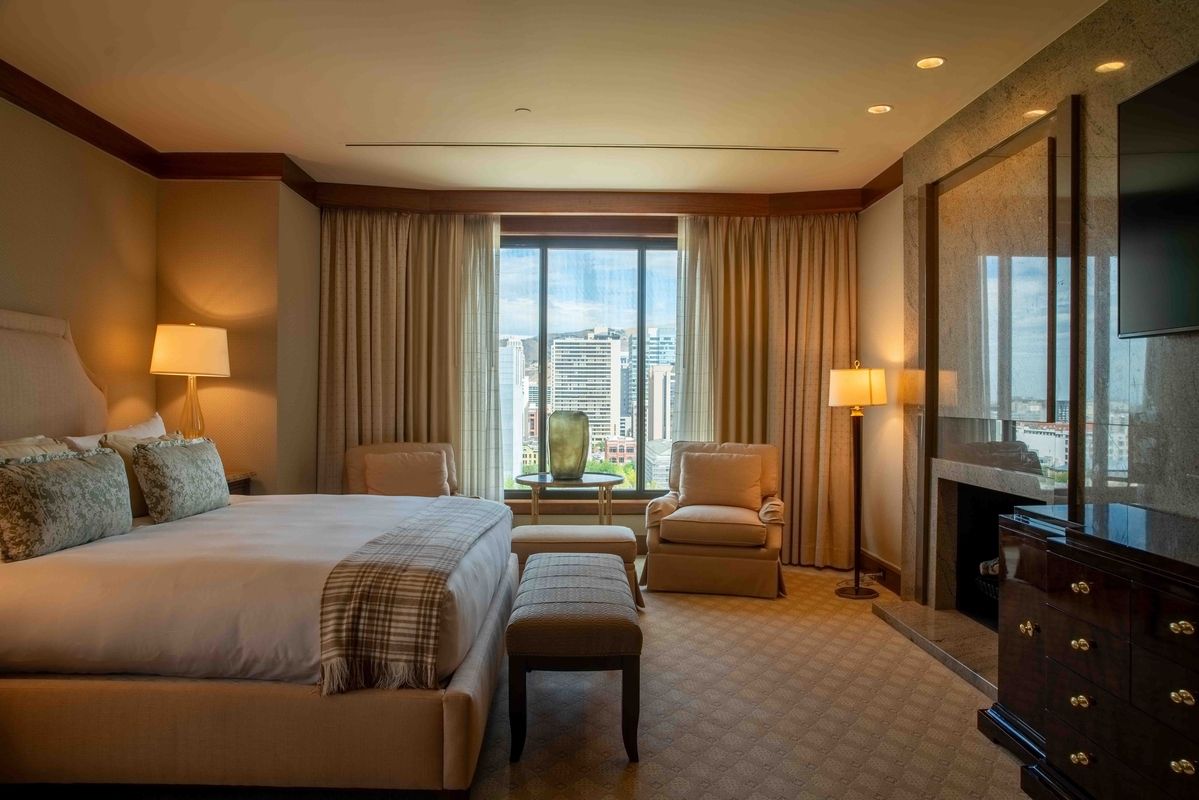 Presidential Suite in Little America Salt Lake City featuring one king bed.