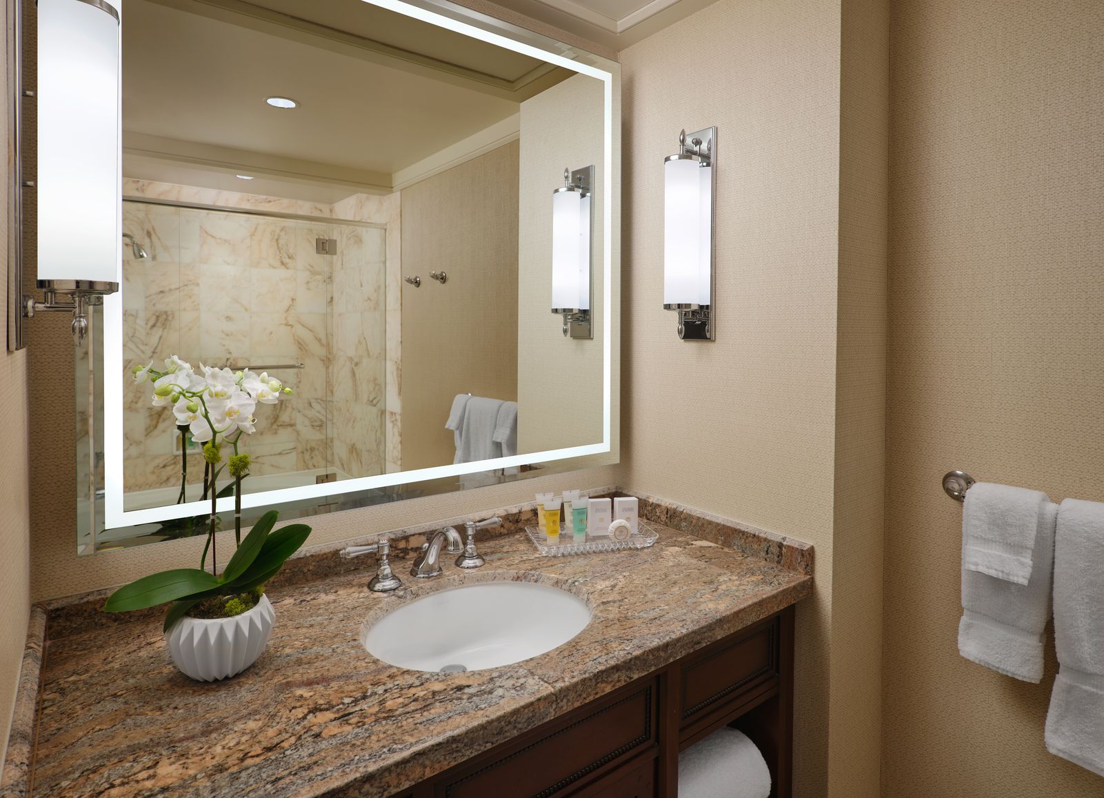 Garden Room in Little America Salt Lake City bathroom vanity.